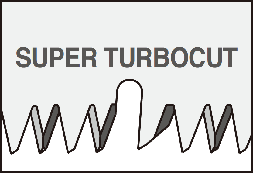 Super TURBOCUT - zęby tnące ostre w 3 płaszczyznach, specjalny kształt UV